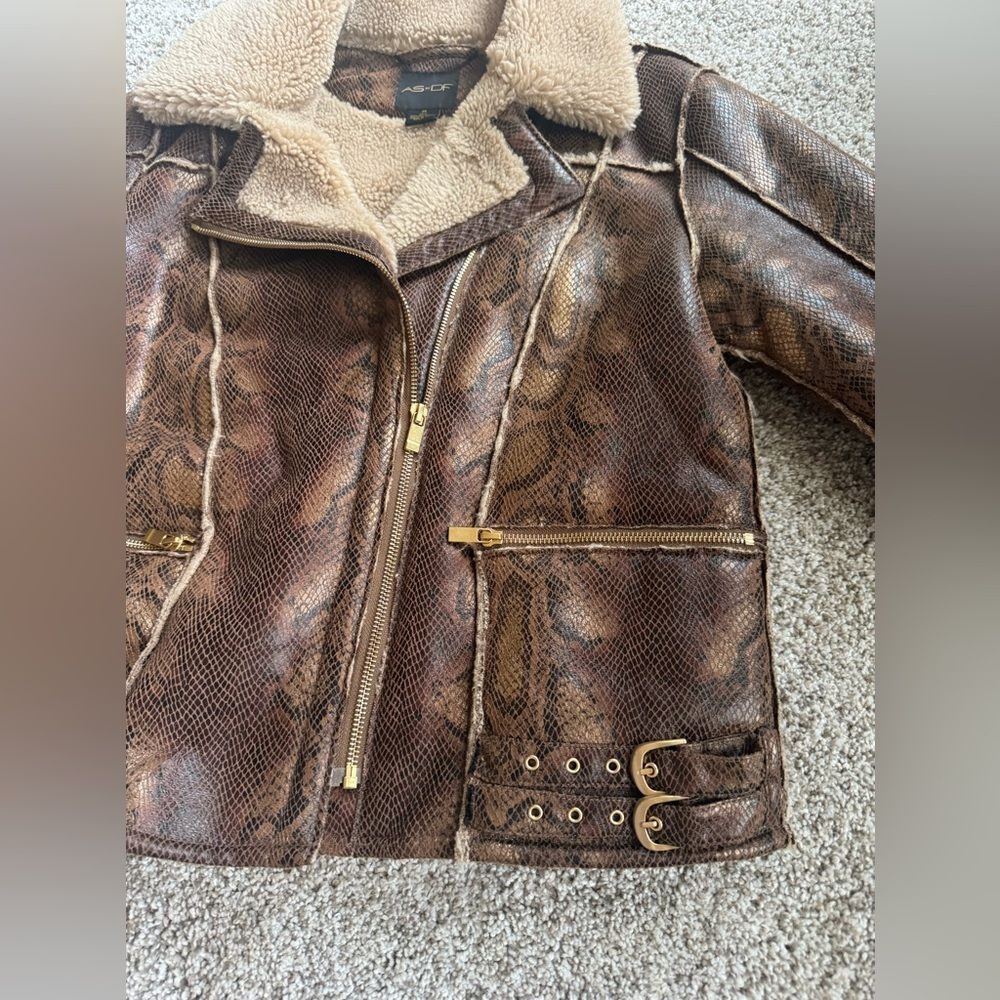 AS by DF Python Shearling Jacket | Medium | Brown - Picture 2 of 11